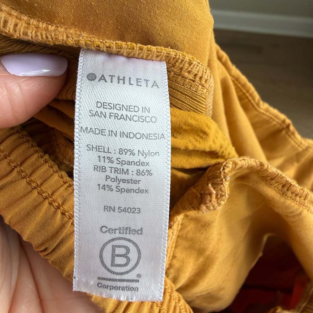 Athleta Textured Brooklyn Joggers Mustard Yellow - Picture 8 of 9